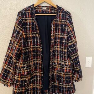 Chico Size 3 (Large) Tweed Fringe Blazer
